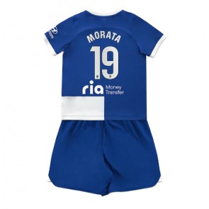 Atletico Madrid Alvaro Morata #19 Replika Babytøj Udebanesæt Børn 2023-24 Kortærmet (+ Korte bukser)
